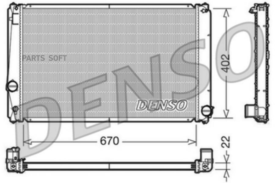 Радиатор охлаждения двигателя DENSO DRM50053