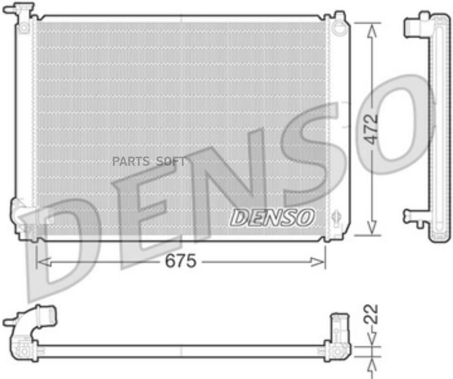 РАДИАТОР ОХЛАЖДЕНИЯ ДВИГАТЕЛЯ DENSO DRM51010