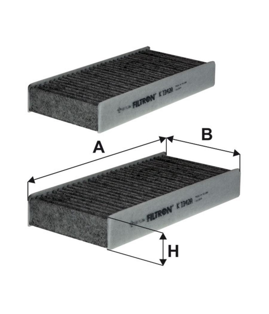Фильтр салона [угольный][к/кт 2шт] FILTRON K1342A2X