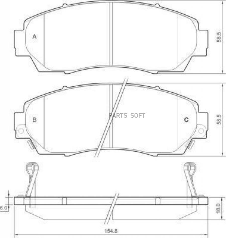 Колодки тормозные дисковые ABS 37627