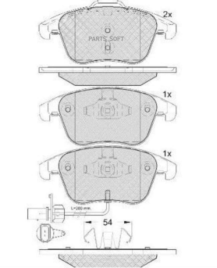 Комплект тормозных колодок дисковый тормоз ABS 37612