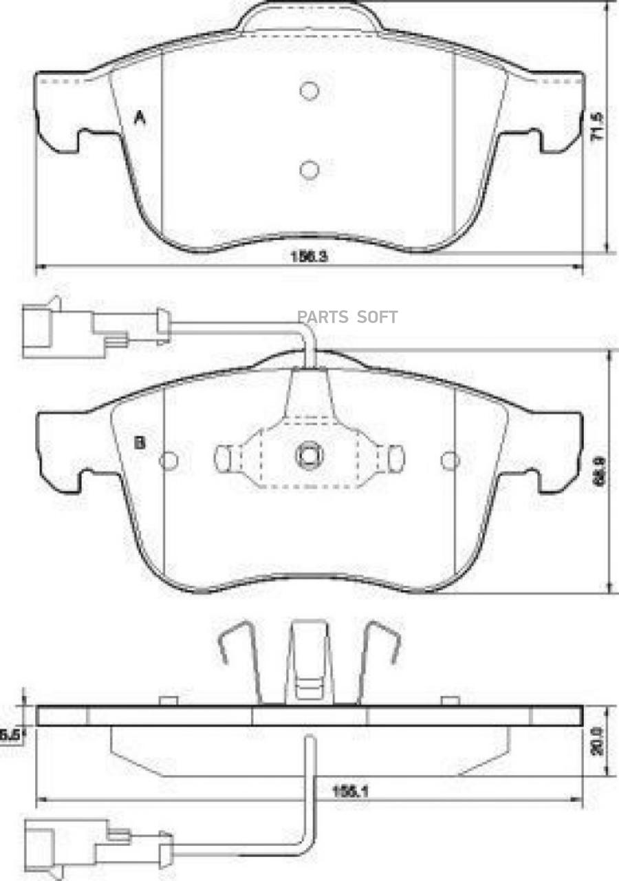 Комплект тормозных колодок дисковый тормоз ABS 37485