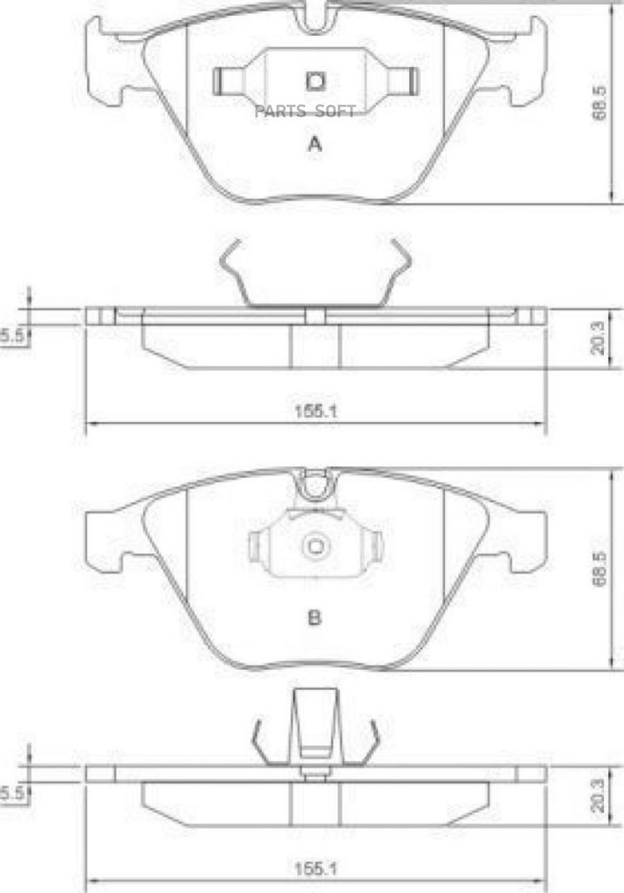 Комплект тормозных колодок дисковый тормоз ABS 37346