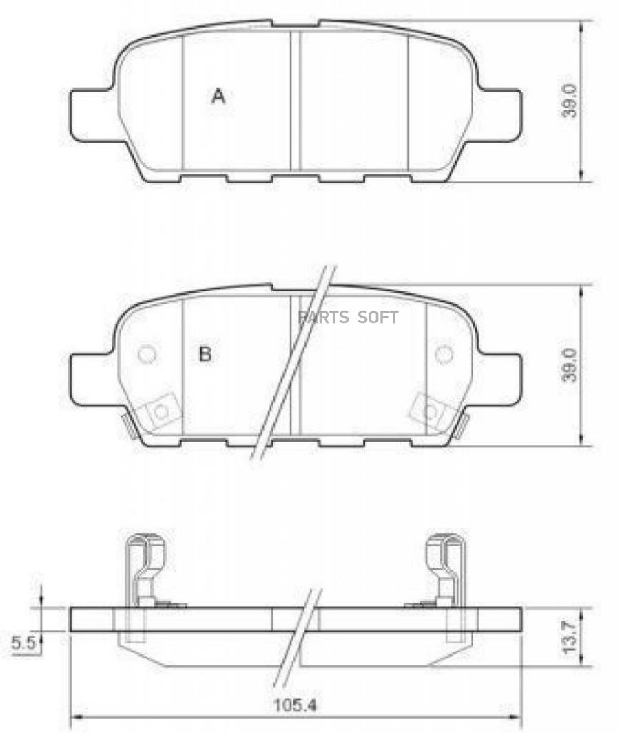 Комплект тормозных колодок дисковый тормоз ABS 37321