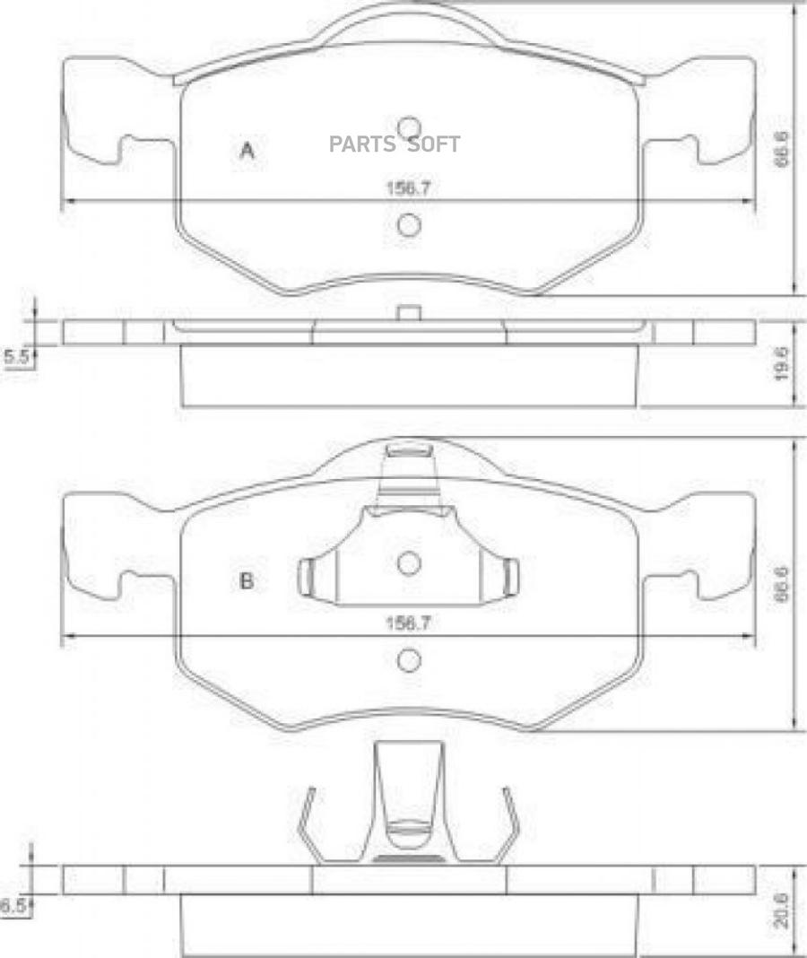 Колодки тормозные дисковые ABS 37255