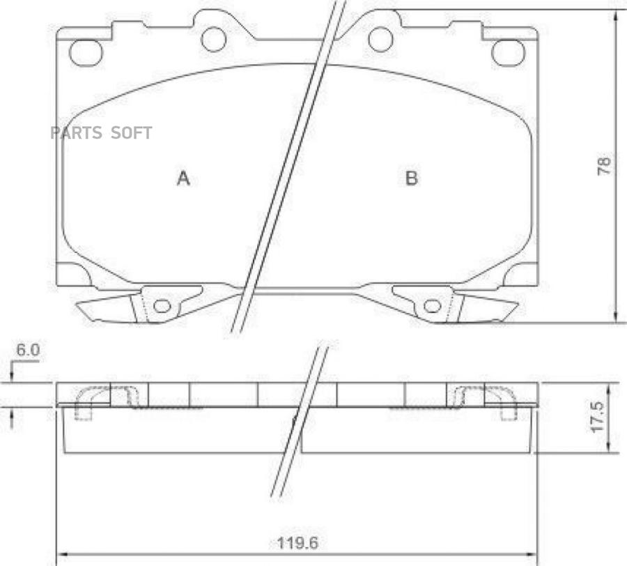 Комплект дисковых тормозных колодок ABS 37231