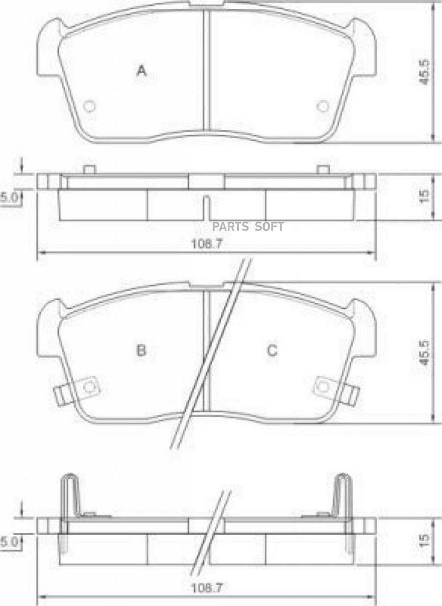 Комплект тормозных колодок дисковый тормоз ABS 37222