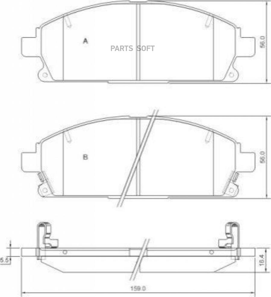 Комплект дисковых тормозных колодок ABS 37081