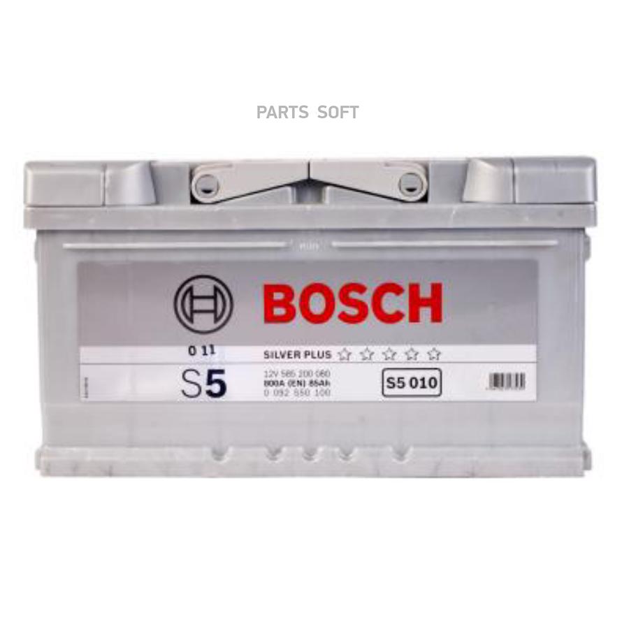 Батарея аккумуляторная S5 Silver Plus 12В 85А/ч BOSCH 0092S50100