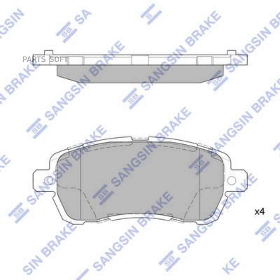 КОЛОДКИ ТОРМОЗНЫЕ FORD FIESTA 08- ПЕРЕДНИЕ SANGSIN BRAKE SP4138