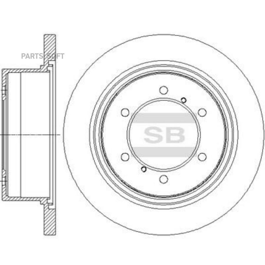 Диск тормозной задний SANGSIN BRAKE SD4335