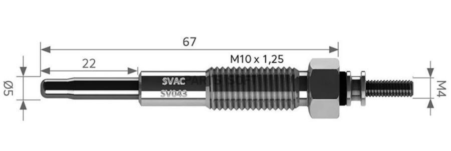 СВЕЧА НАКАЛИВАНИЯ FORD RANGER 25 SVAC SV043