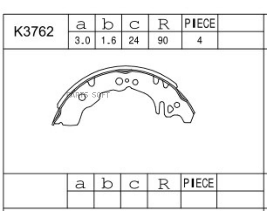 КОЛОДКИ БАРАБАННЫЕ ASIMCO K3762