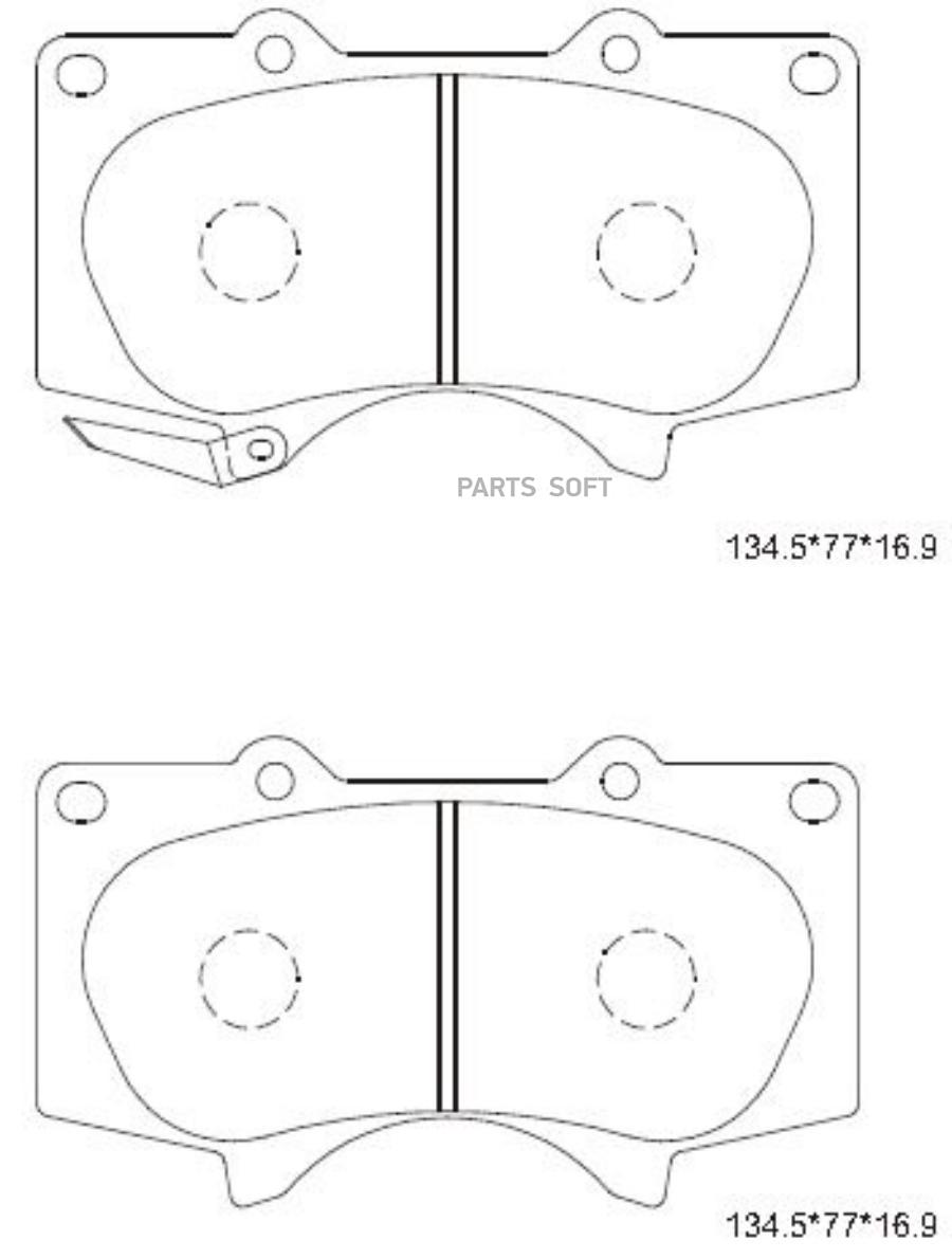 Комплект дисковых тормозных колодок ASIMCO KD2482