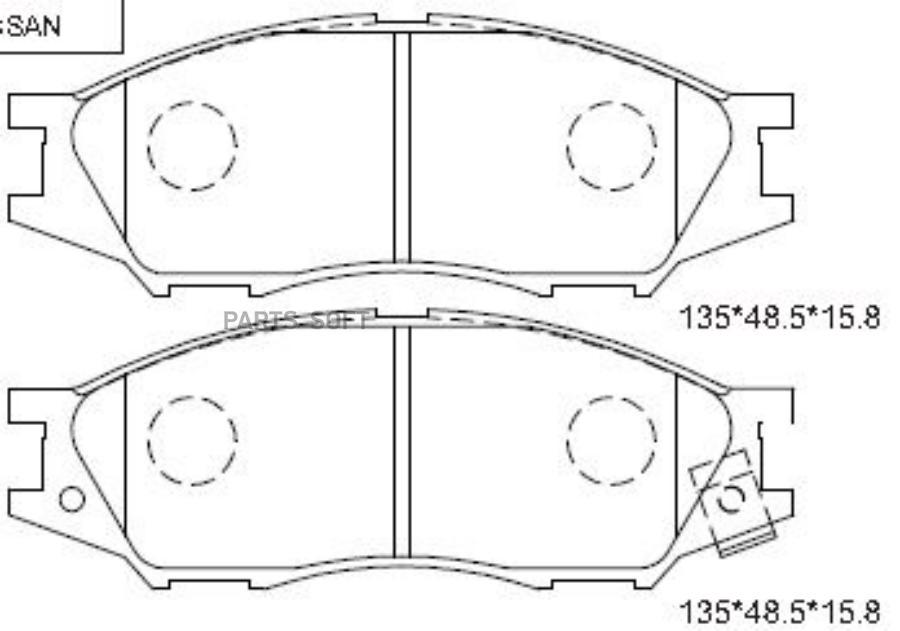 Комплект дисковых тормозных колодок ASIMCO KD2725