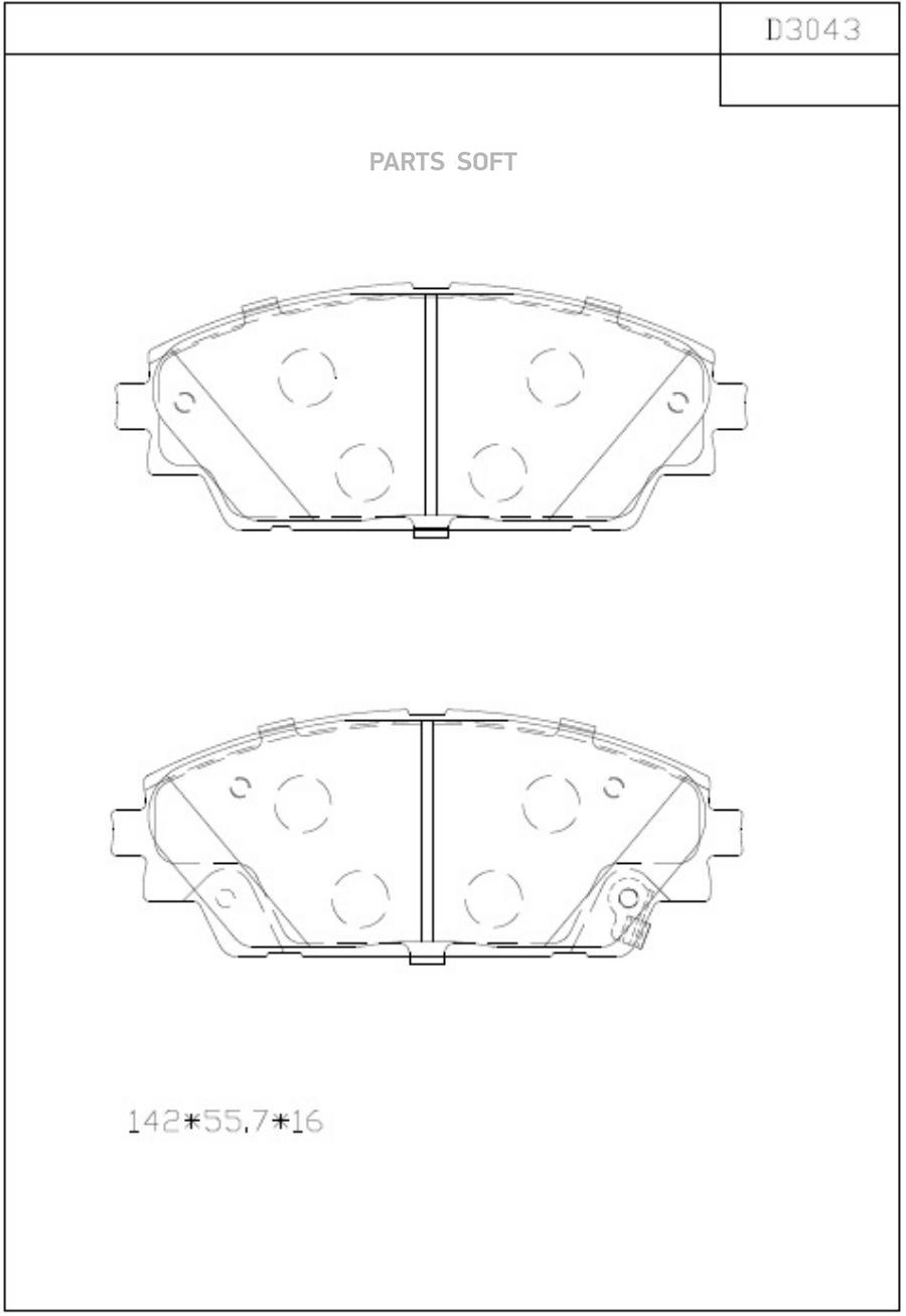 КОЛОДКИ ТОРМОЗНЫЕ ДИСКОВЫЕ KD3043 ШТ ASIMCO KD3043