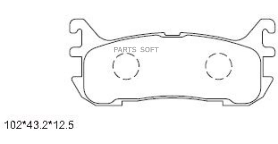 Колодки тормозные дисковые задние комплект ASIMCO KD3713