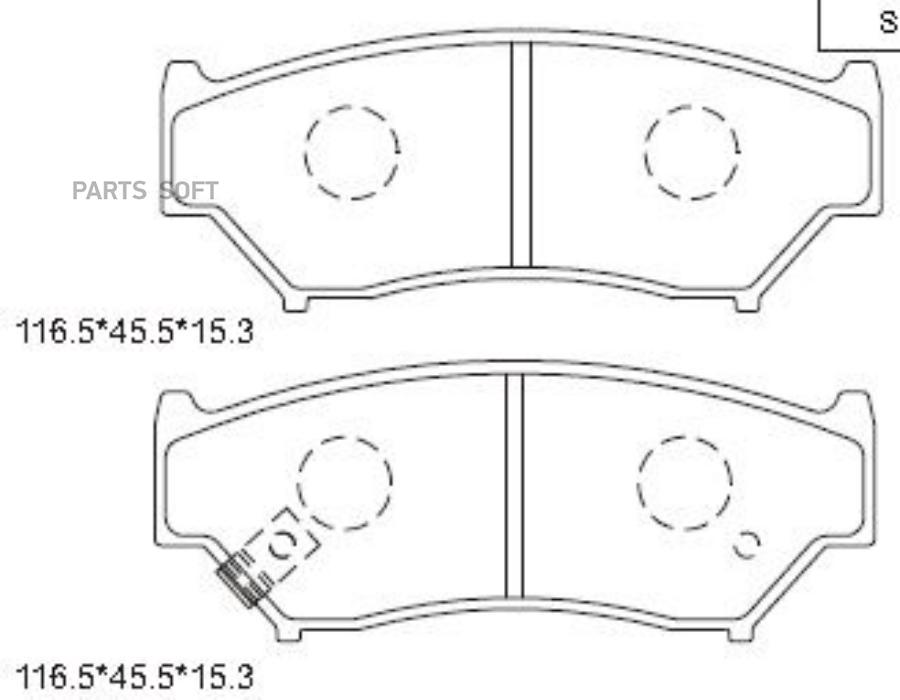 Комплект дисковых тормозных колодок ASIMCO KD3717