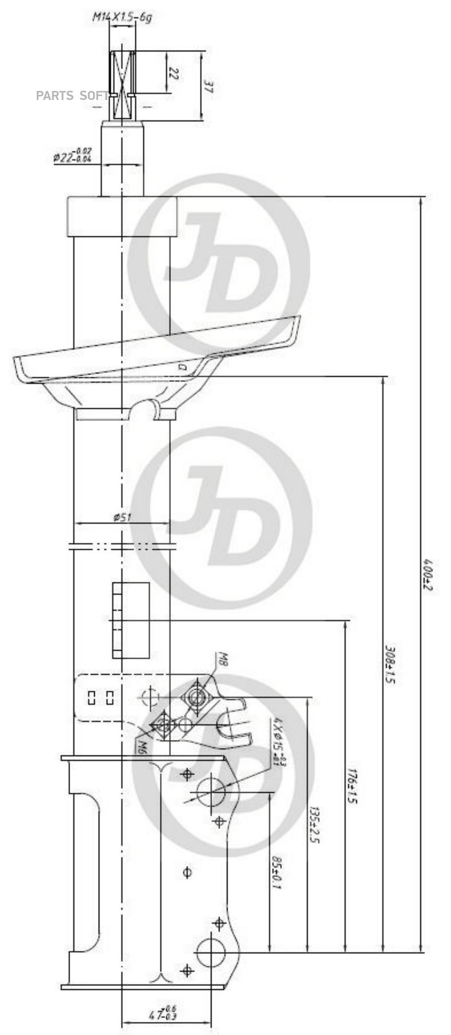 СТОЙКА /GAS/ JSA334063 / RR-R JUST DRIVE JAS0011