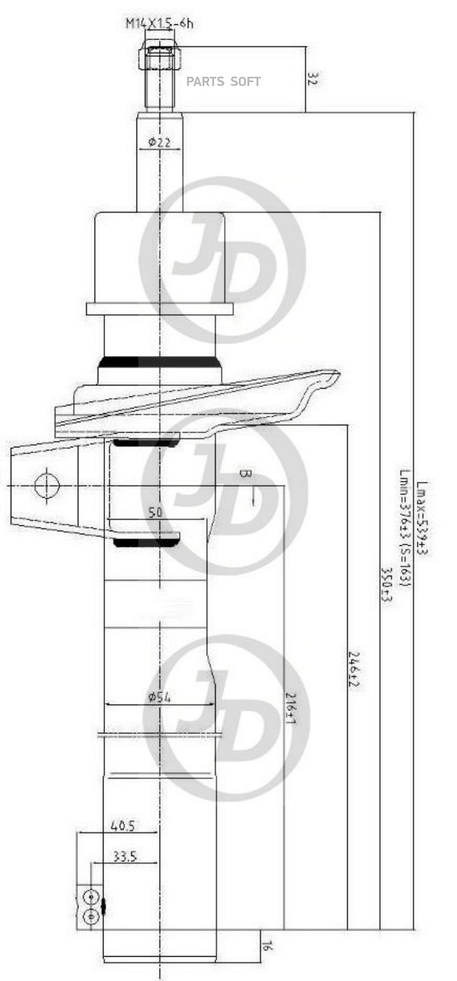 СТОЙКА /GAS/ FR JUST DRIVE JAS0253