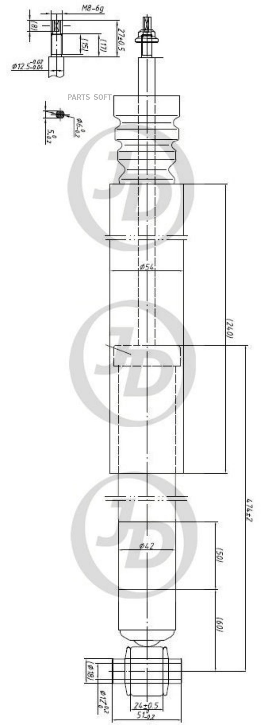 АМОРТИЗАТОР /GAS/ JSA343412 / RR JUST DRIVE JAA0103