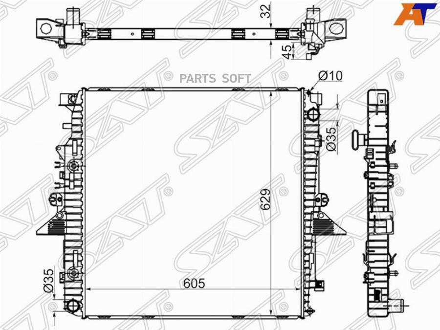 РАДИАТОР ОХЛАЖДЕНИЯ ДВИГАТЕЛЯ SAT LR000104