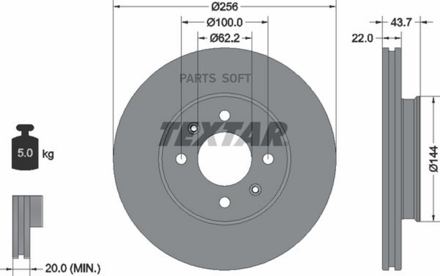 Комплект тормозных дисков TEXTAR 92304603