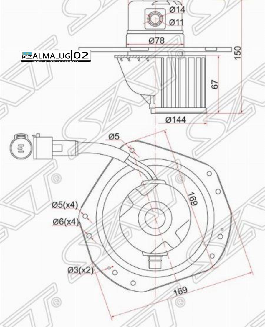 Мотор отопилеля салона DAEWOO NEXIA 96 SAT ST96168699 г.Алматы