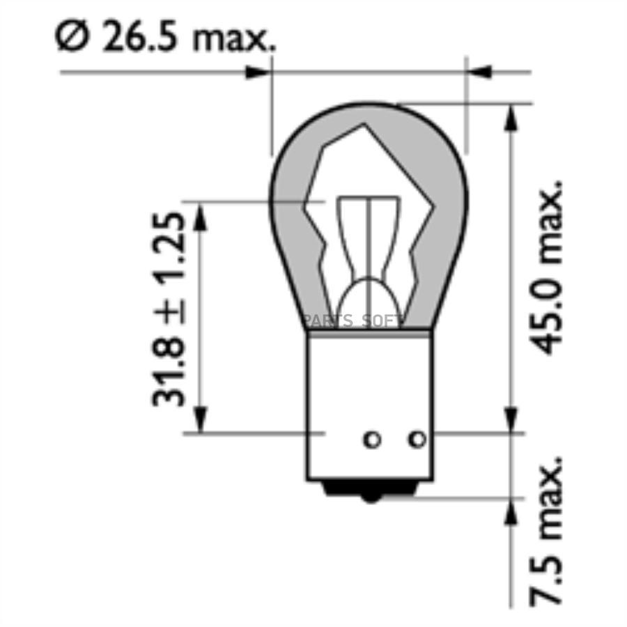 13496MLCP PHILIPS Лампа накаливания, фонарь указателя поворота
