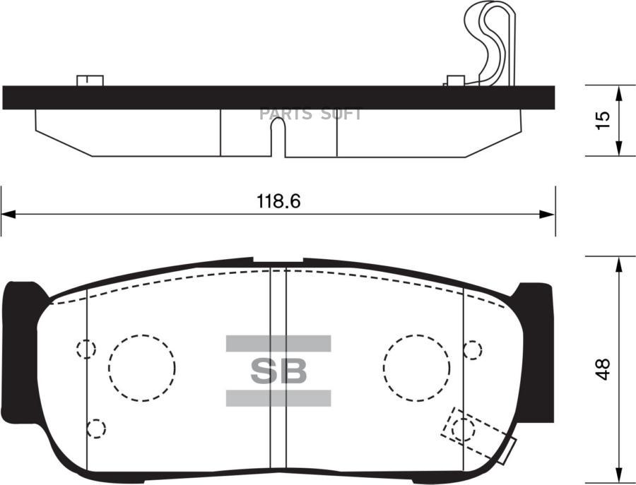 SP1178 SANGSIN Колодки торм. задн. Hyundai Santa FE (NEW)/Starex (04~)/H1/Ssang Yong Rodius/Kyron/Rexton/Actyon