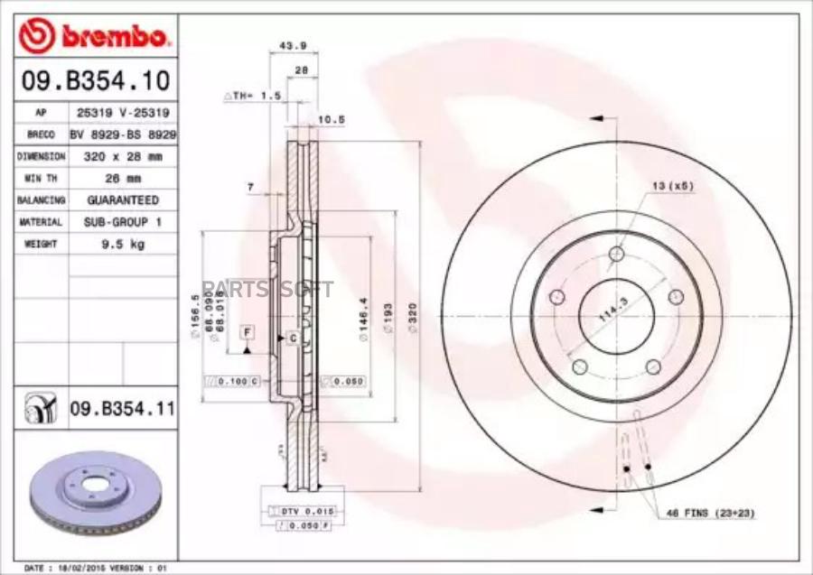 09B35410 BREMBO Тормозной диск
