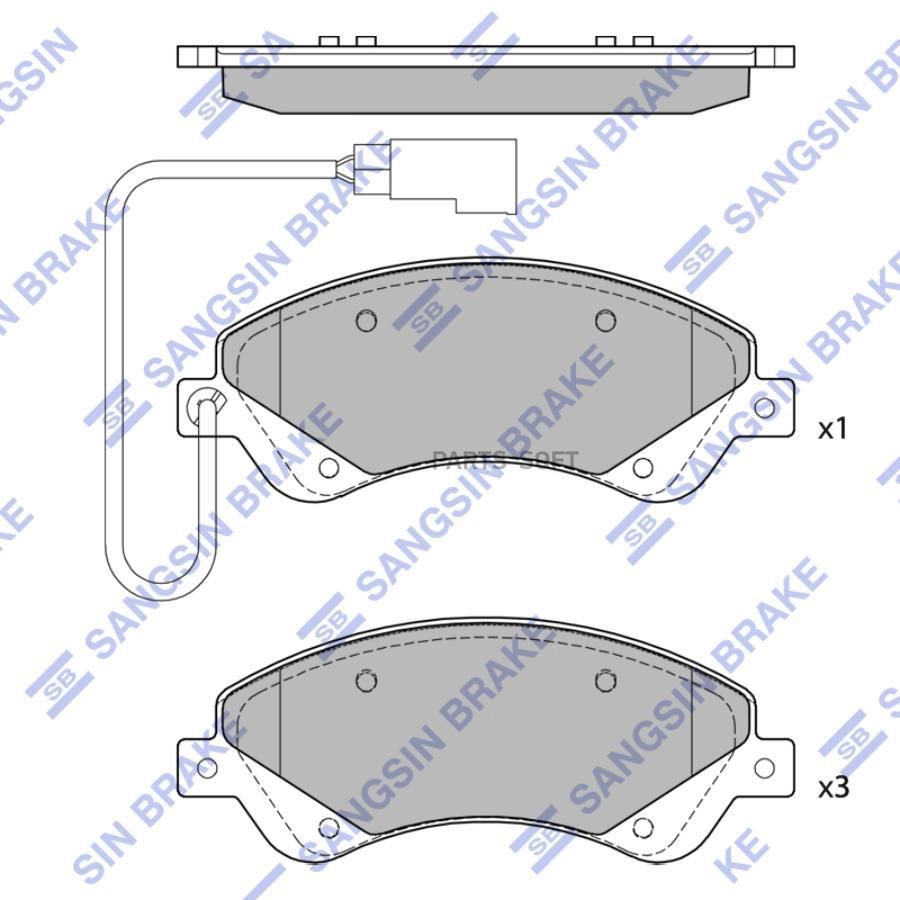 SP4403 Комплект тормозных колодок, дисковый тормоз SANGSIN BRAKE купить в  Липецке | Интернет магазин 