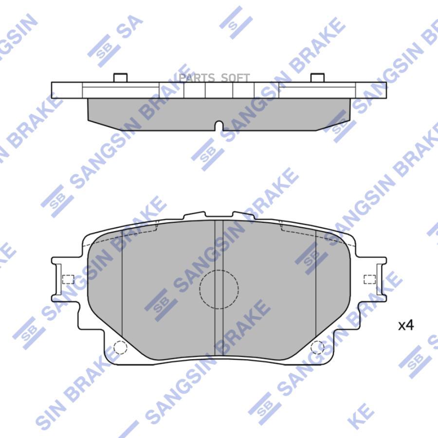 SP4449 Комплект тормозных колодок, дисковый тормоз SANGSIN BRAKE купить в  Липецке | Интернет магазин 