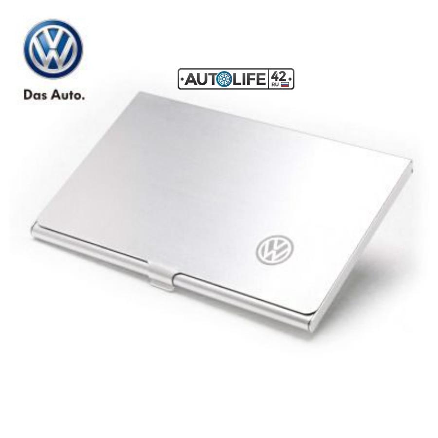 000087403ASKF VAG Алюминиевый футляр для визитных карточек Volkswagen Business Card Case Aluminium Silver