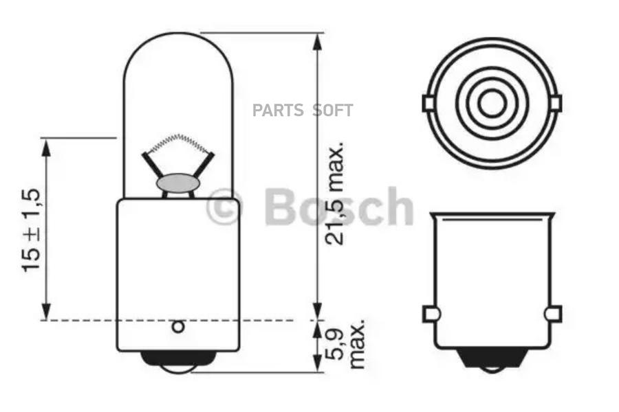 Лампа накаливания автомобильная Goodyear T4W 12V 4W BA9s  (коробка: 10шт.)