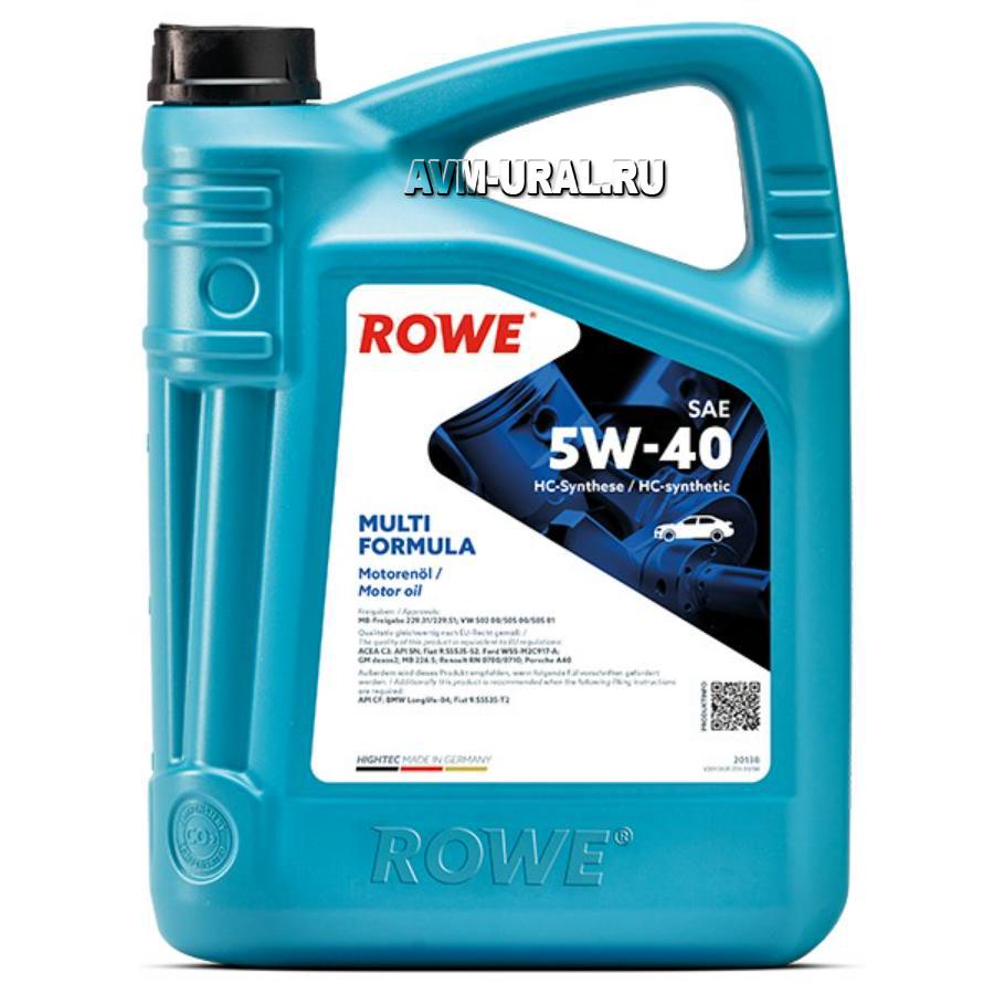 Купить Масло Rowe HIGHTEC MULTI FORMULA 5W-40 4л, ROWE, 20138004099 в  Екатеринбурге | Параметры, цена, характеристика, фото | Интернет магазин -  avm-ural.ru