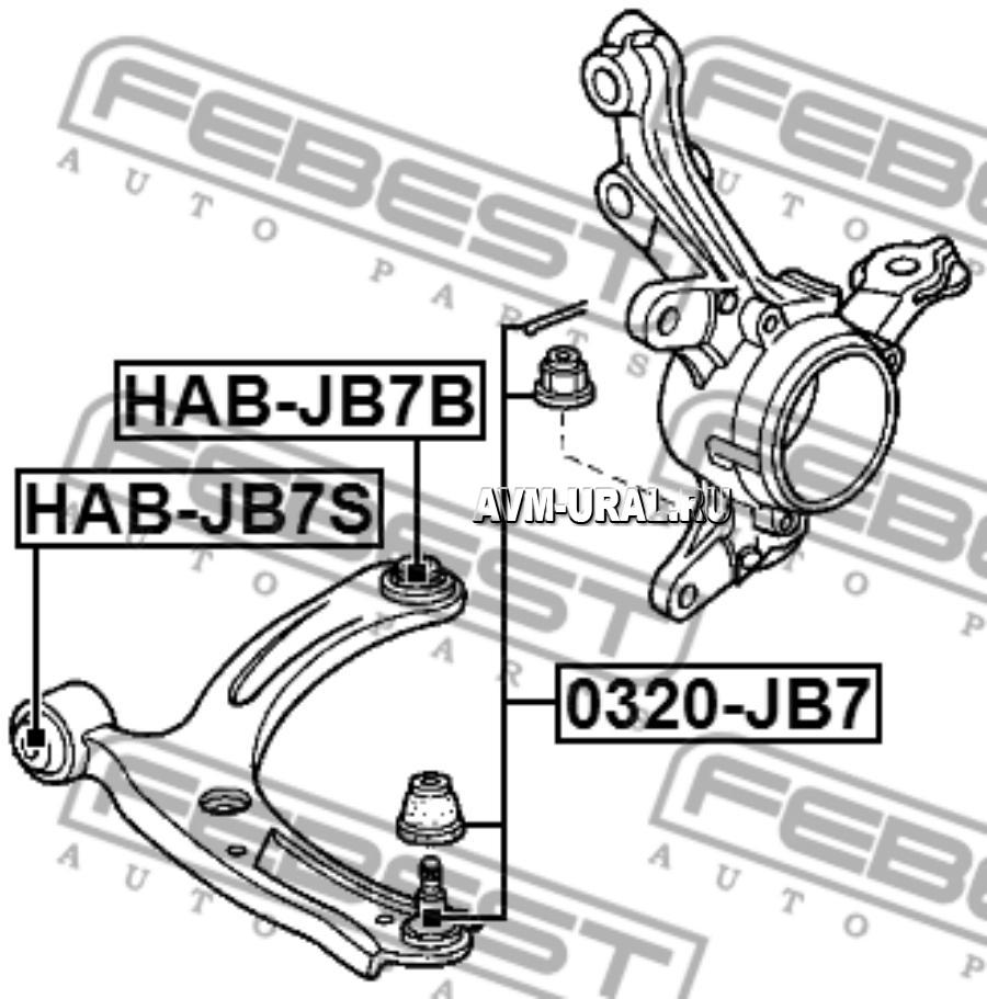 Купить Подвеска, рычаг независимой подвески колеса, FEBEST, HABJB7B в  Екатеринбурге | Параметры, цена, характеристика, фото | Интернет магазин -  avm-ural.ru