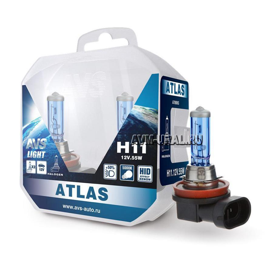 Купить Лампа галогенная AVS ATLAS PB /5000К/ H11.12V.55W Plastic box -2  шт., AVS, A78906S в Екатеринбурге | Параметры, цена, характеристика, фото |  Интернет магазин - avm-ural.ru