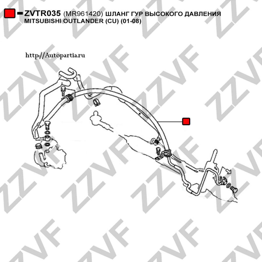 ZVTR035 ZZVF Гидравлический шланг, рулевое управление