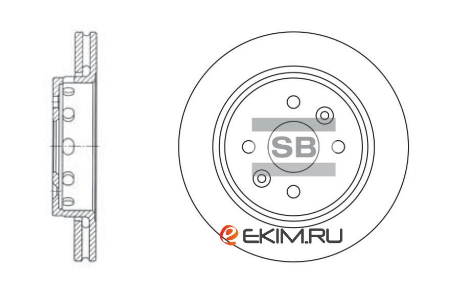 SD2016 SANGSIN SD2016_диск тормозной передний!\ KIA Sephia/Shuma/Cerato 1.6 01>