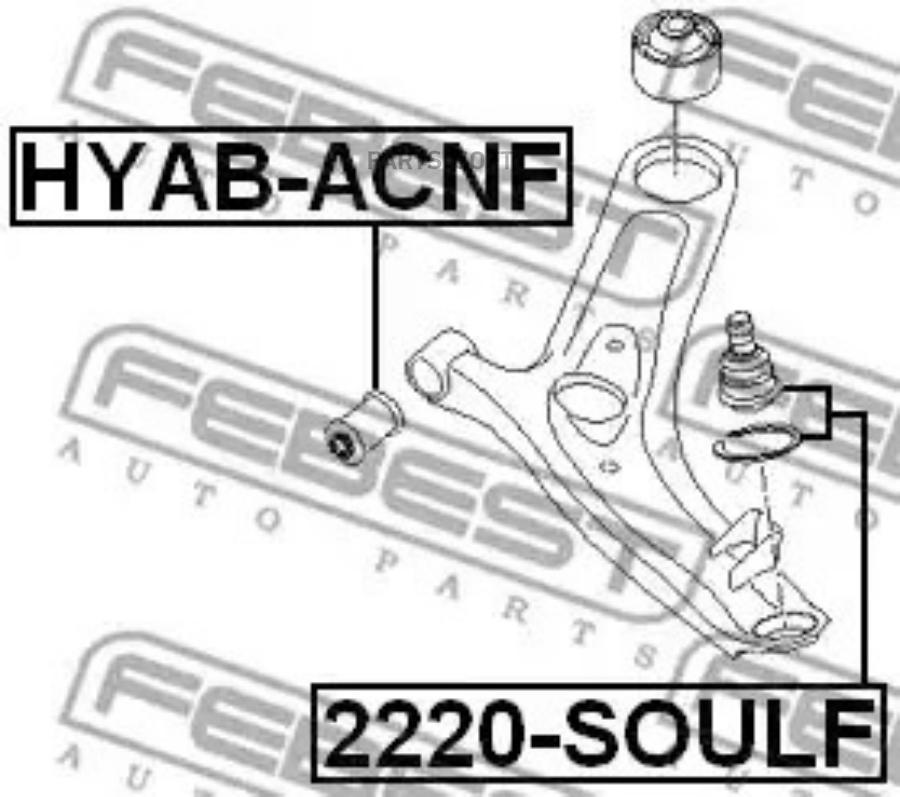 Пыльник опоры шаровой FEBEST Hybjb-001 артикул: Hybjb-001. Шаровая опора FEBEST 2220-Rio. HYAB-tuc4. HYAB-tuc2.