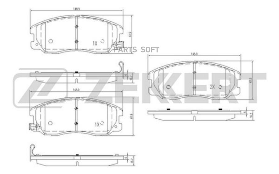 BS1300 ZEKKERT Колодки торм. диск. передн. Chevrolet Captiva (C100,C140) 06-, Opel Antara 06-