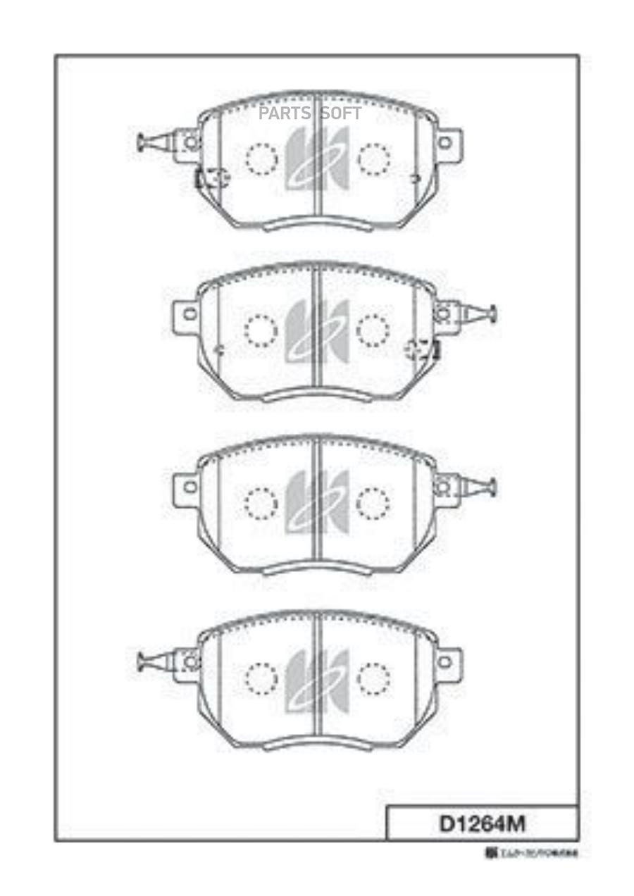 D1264M KASHIYAMA Комплект тормозных колодок, дисковый тормоз