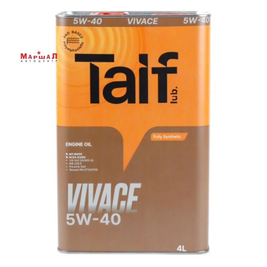 211026 TAIF Моторное масло TAIF VIVACE 5W-40 4X4L SN