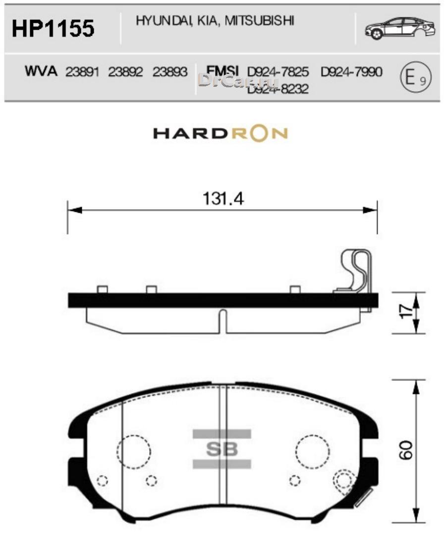 HP1155 SANGSIN BRAKE Колодки тормозные передние HP1155 Hardron