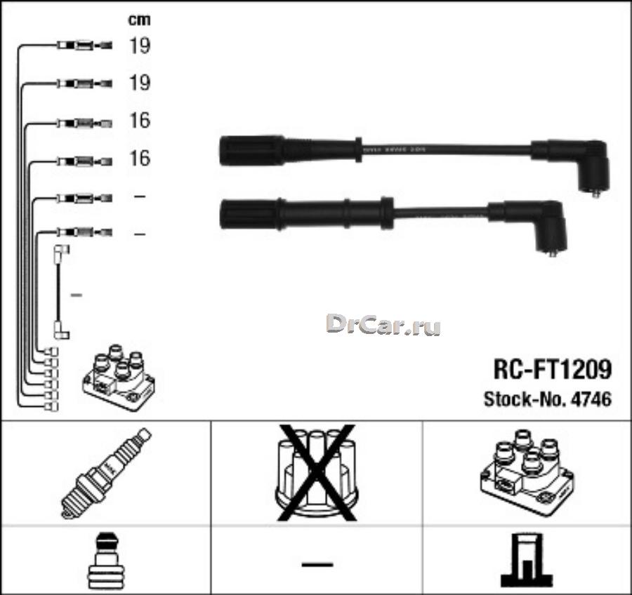 RCFT1209 NGK-NTK Комплект высоковольтных проводов 4746