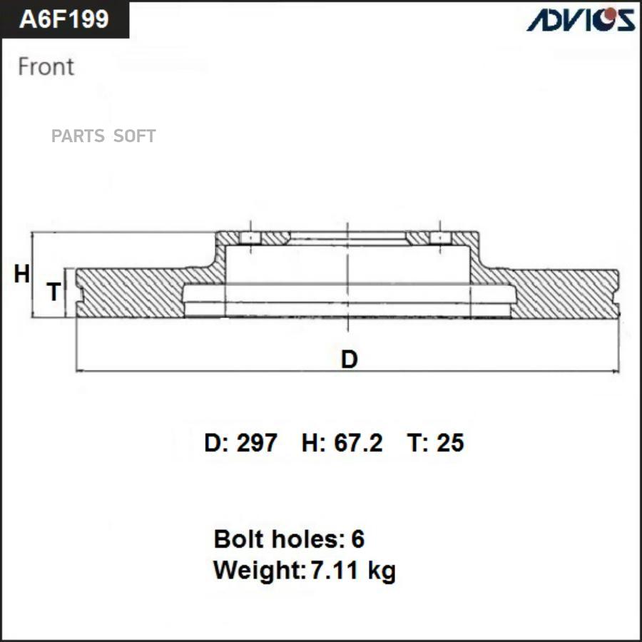 A6F199B ADVICS Тормозной диск