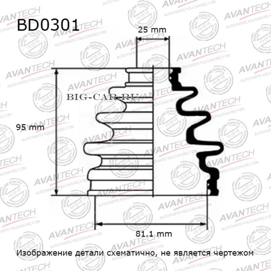 Пыльник привода AVANTECH BD0301 купить в интернет-магазине Big-Car.ru