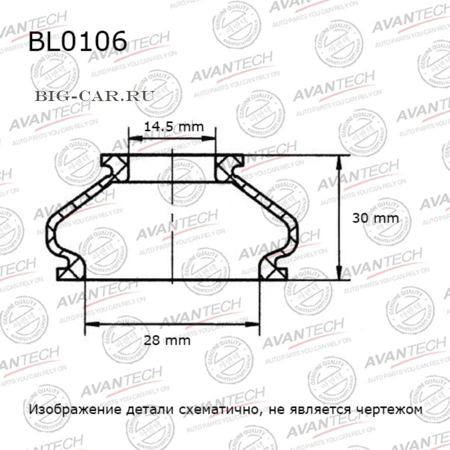 Пыльники деталей подвески AVANTECH BL0106 купить в интернет-магазине  Big-Car.ru