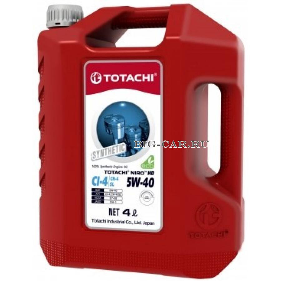 Моторное масло TOTACHI NIRO HD Synthetic CI-4/SL 5W-40, 4л TOTACHI 17804  купить в интернет-магазине Big-Car.ru